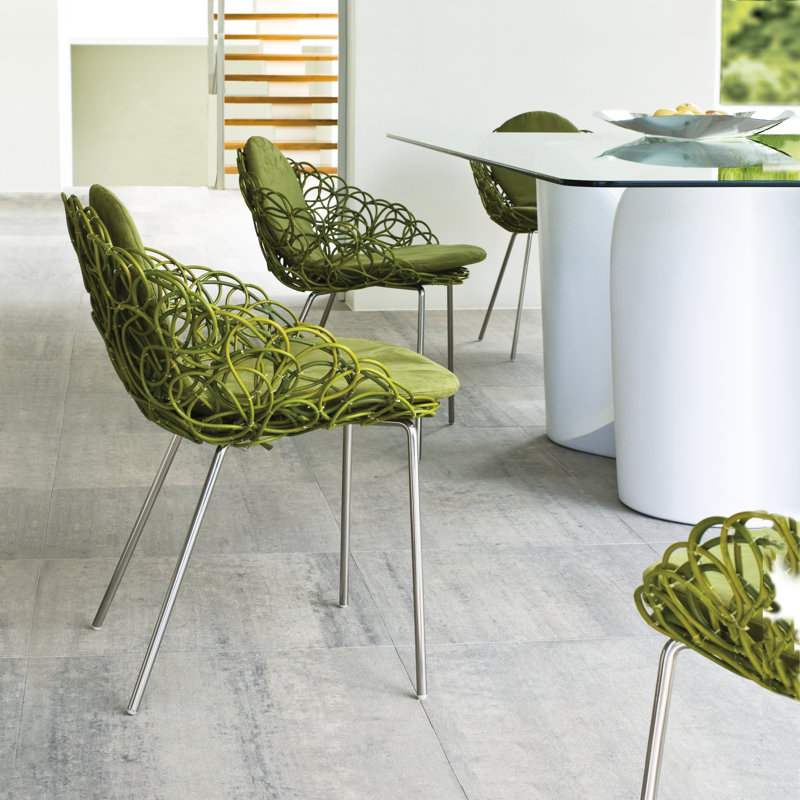 Noodle Upholstered Arm Chair, Aqua