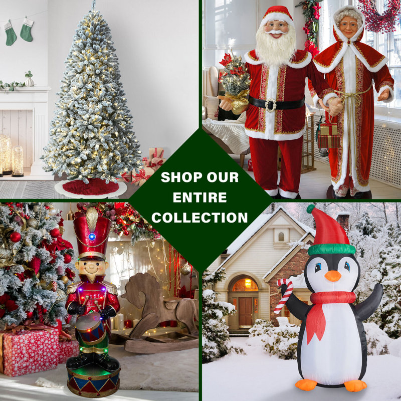 9-Foot Green Oregon Pine Christmas Tree with Warm White LED Lights