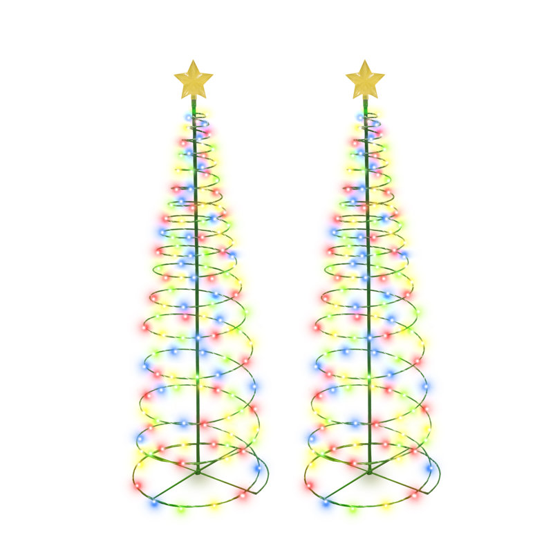 Christmas Tree Lighted Display, Blue/Red/Green