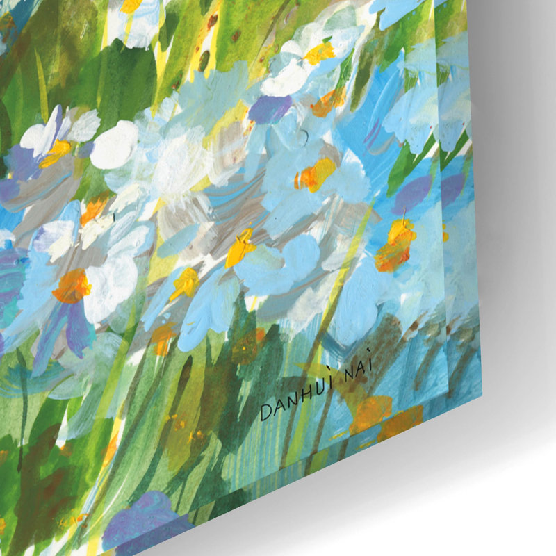 «Wild Daisy Bay» par Danhui Nai, art mural en verre acrylique, H 16 po x l 24 po