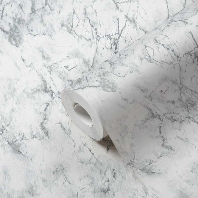 Rouleau de papier peint en marbre de la collection Bricks and More, Gris