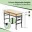 Établi réglable de 60 po pour le garage, poste de travail robuste en bois d'hévéa avec prises de courant et roues, table de travail en bois franc d'une capacité de charge de 2 000 lb pour atelier, garage, bureau, maison, commercial