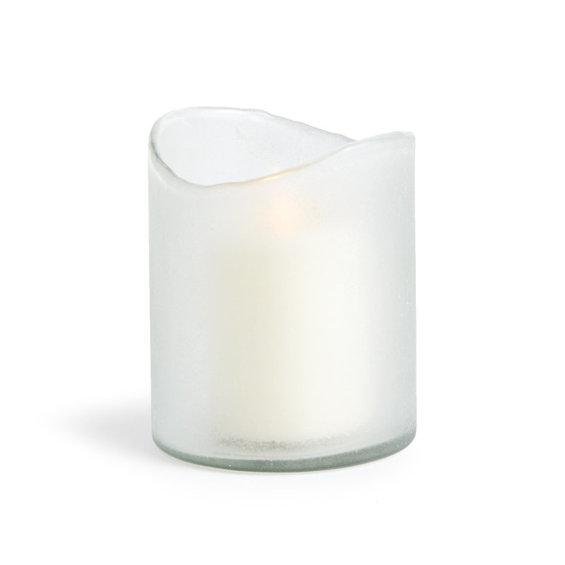 Hurricane Candle Holder, White,  6" H x 5" W x 5" D