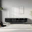 Meuble télé minimaliste en bois massif noir
