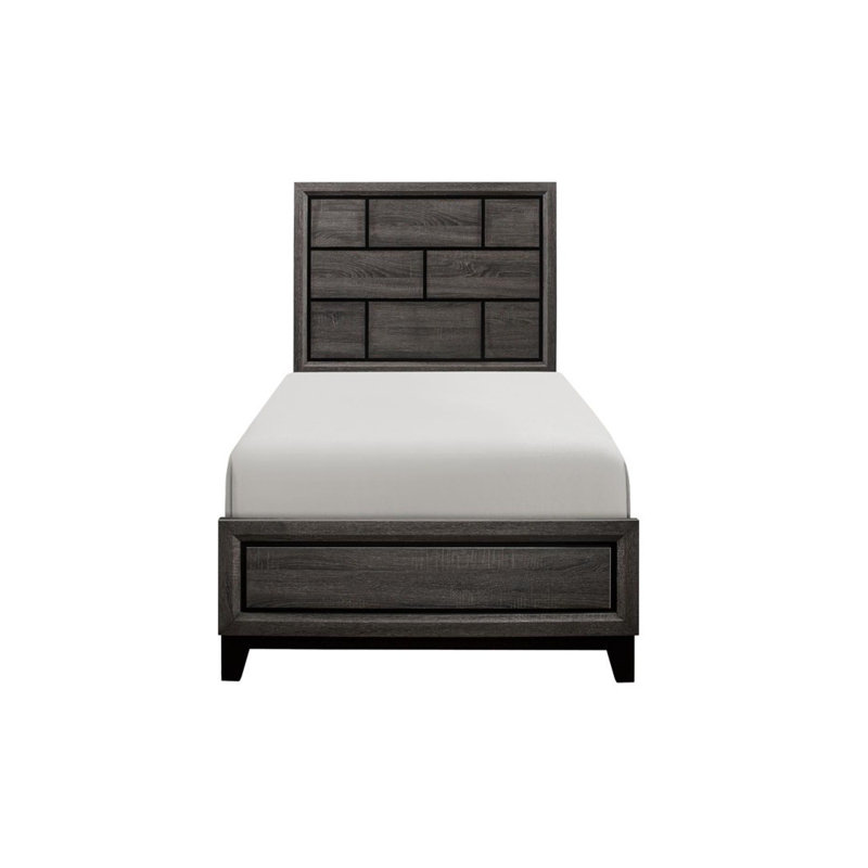 Ensemble de chambre à coucher avec lit plateforme en bois nickel nickelé 4 et 2 Rodelfo, Simple