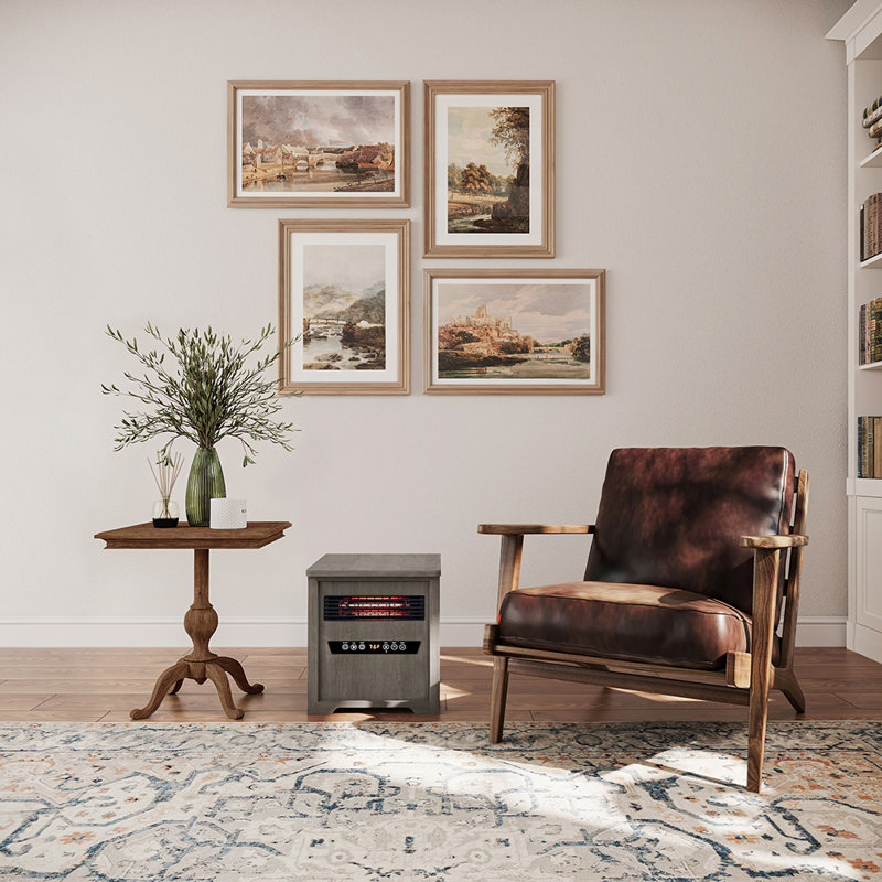 Country Living Infrared Portable Rolling Space Heater with Remote Control, Driftwood Grain Finish, Driftwood
