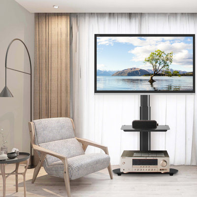 Alesja Ebern Designs Multi-Screen Single Screen Floor stand mount Electronic Mount