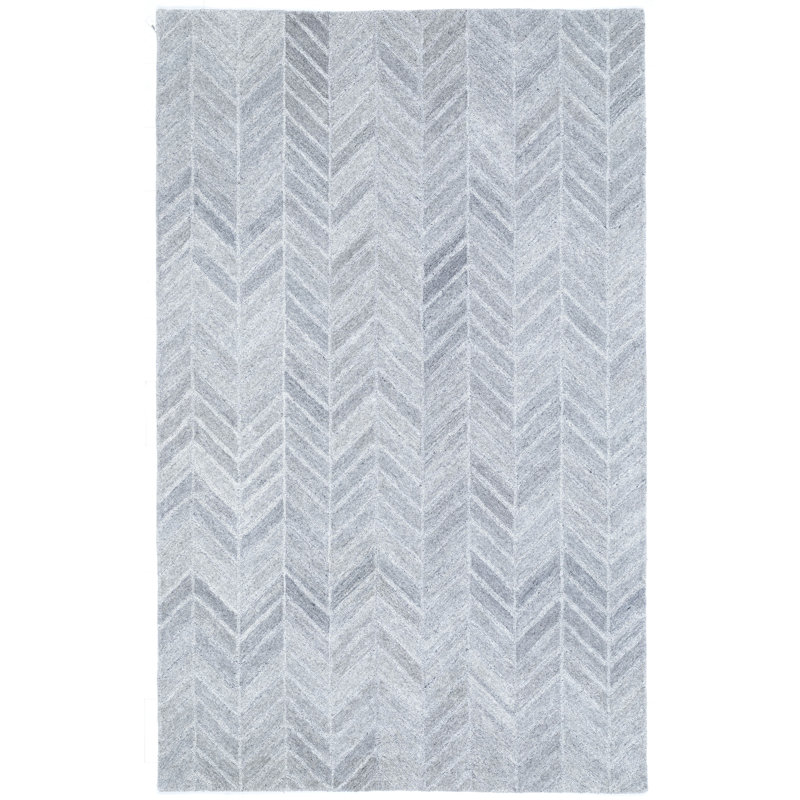 Aldin Hand Tufted Chevron Area Rug, Rectangle 7'6" x 9'6"