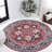 Aailiyah Ornate Large Medallion Machine-Washable Red/Navy Rug-534438374