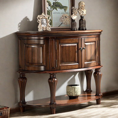 Buffet demi-cercle rétro en bois massif