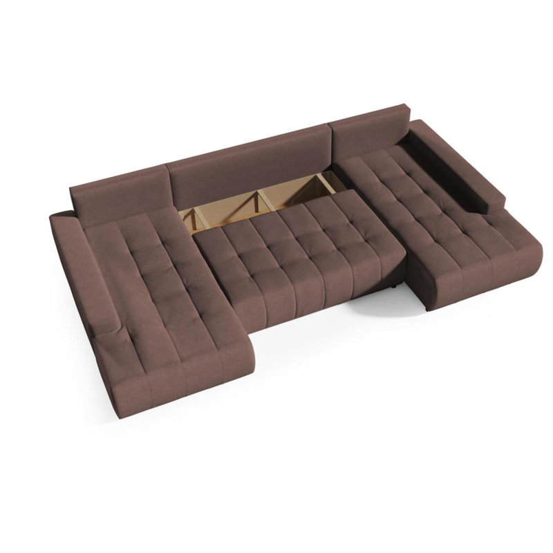 Haussman Corner Sofa Bed, Brown