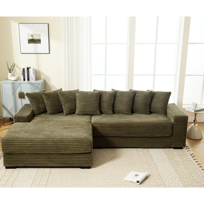 Lit de jour confortable en velours côtelé avec 8 coussins confortables, coussin décoratif