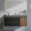 Meuble-lavabo flottant mural mat noir