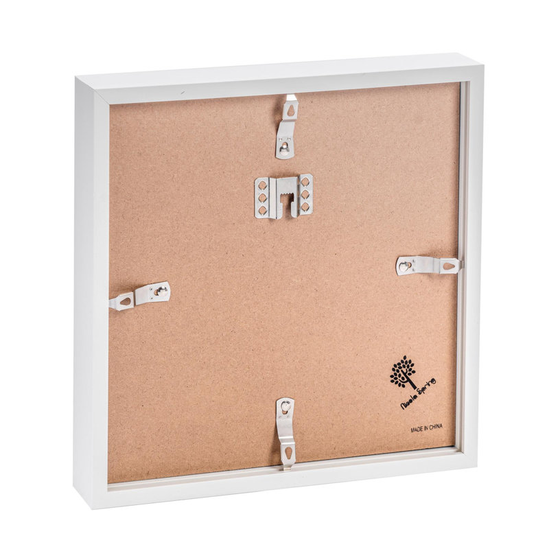 Nicola Spring - 10" x 10" White 3D Box Photo Frame - 8" x 8" Mount - Black