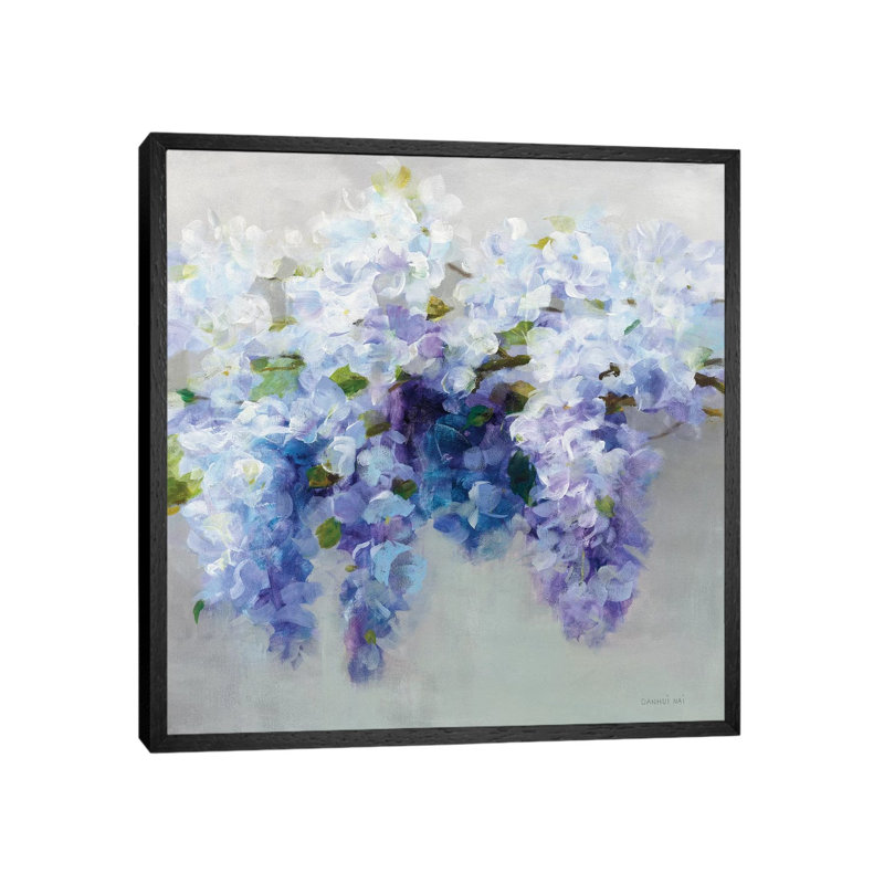 Wisteria by Danhui Nai - Painting on Canvas, Black Framed Canvas, 93.98 cm H x 93.98 cm W