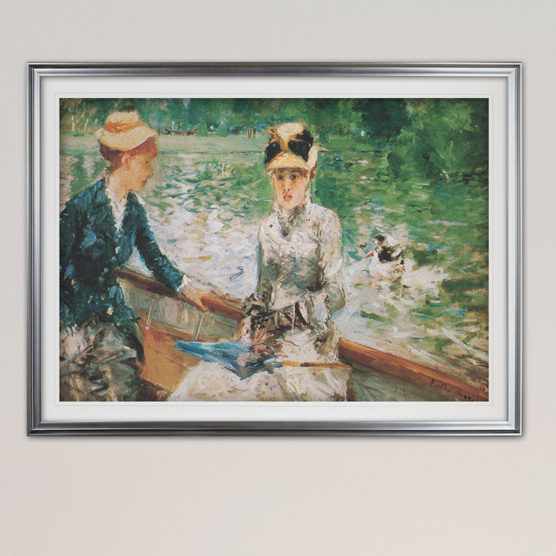 « a summer day » par claude monet, impression, Cadre argenté, H 20 po x l 24 po x P 1,5 po