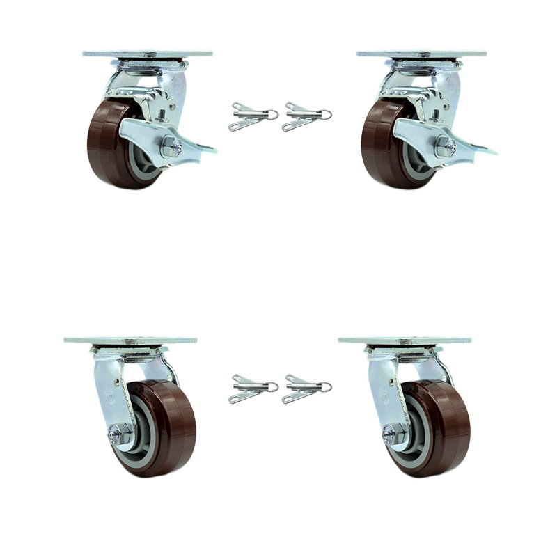 4 Piece Polyurethane Caster Set