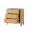 Burdine Giselle Modern 28" W 3 Drawer Solid Wood Nightstand with Marble Top and Oak Veneer-2061853395