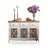 Brown White Solid Wood Iron Glass Sideboard