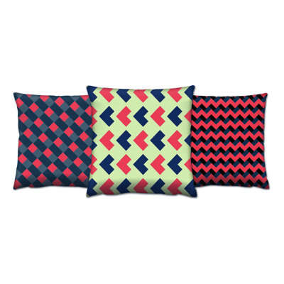 Ensemble de coussins de qualité supérieure Keagan (3 pièces), rembourrage en silicone souple 17 po x 17 po | 50% coton / 50% polyester, lavable et repassable, fermeture à glissière dissimulée | Parfait pour la décoration intérieure, les canapés e