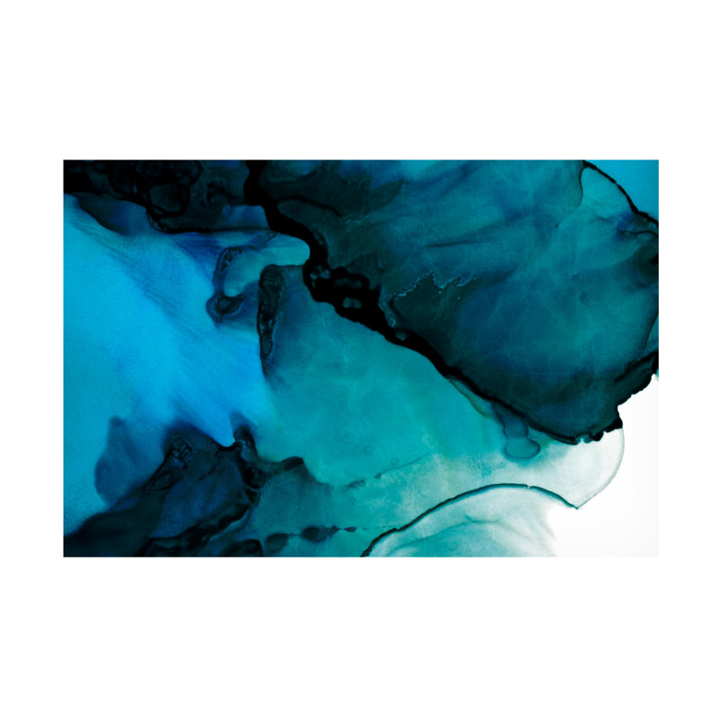 Tom Quartermaine Blue Alcohol Ink Canvas Art, H 22 po x l 32 po x P 2 po