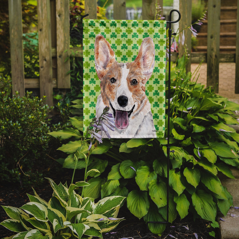 Drapeau de jardin à 2 côtés st. patrick day trèfle, Cardigan Corgi