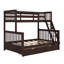 Lit superposé simple au dessus d'un lit double avec tiroirs Jhala Kids-1044908638