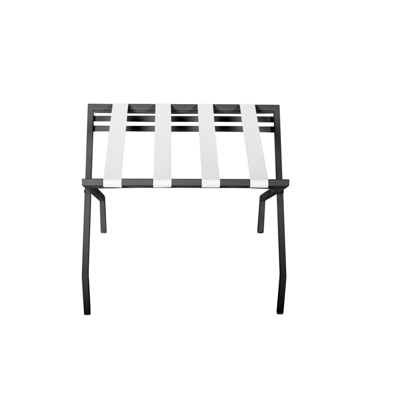Porte-bagages pliable en métal Suba, Noir, Blanc