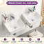 Lavabo mural rectangulaire en céramique blanche de 37 x 25 cm, lavabo suspendu compact avec un seul trou de robinetterie, bonde de 4,5 cm, hauteur de 10,7 cm, pour petites salles de bain et salles d'eau.