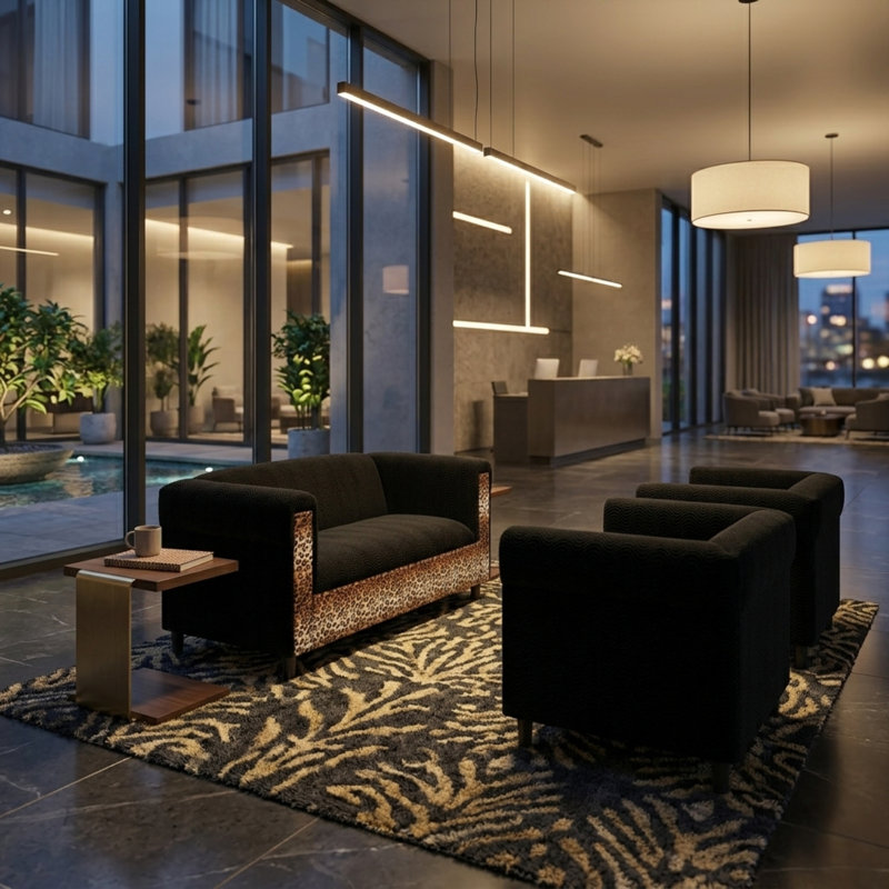 Causeuse en velours noir Broadway