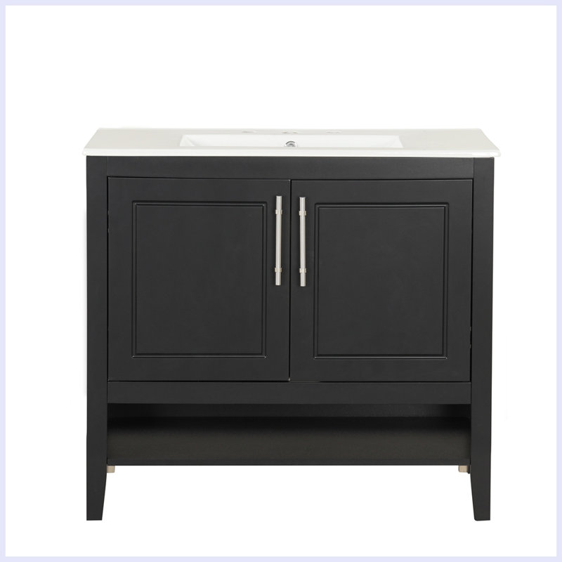 Armoire de salle de bain multifonctionnelle avec lavabo et tiroirs Garud