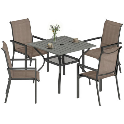 Steel Patio Dining Set Table,