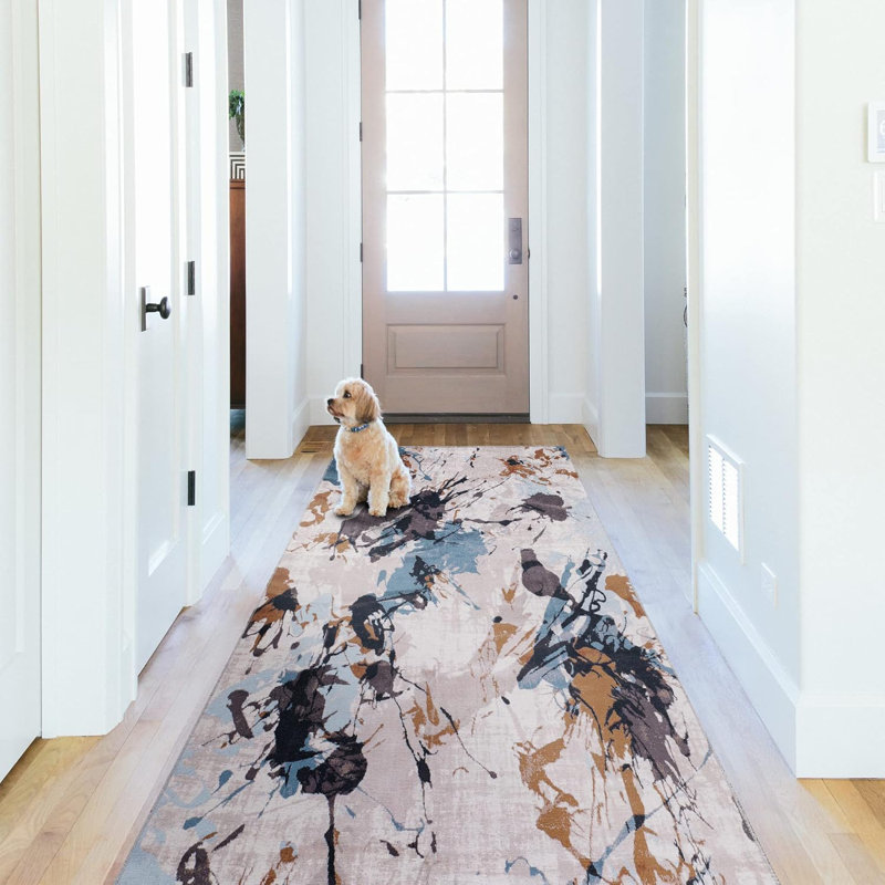 Non Slip Area Rugs Machine Washable Carpet Pad Entryway Rug Low Pile Modern Mat For Bedroom - 1004, Rectangle 80 x 150 cm