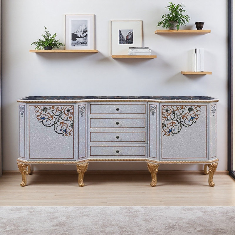 French-style Light Luxury Off-white TV Cabinet