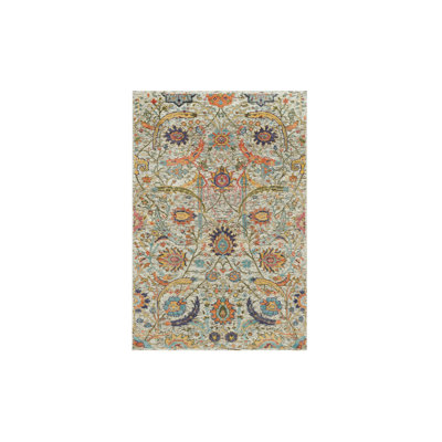 Tapis en laine et soie noué à la main 3 pi x 5 pi DCE987A1BFB9409E8228BF15C65A8789