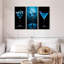 Ensemble de 3 boissons bleues sur toile-92829638