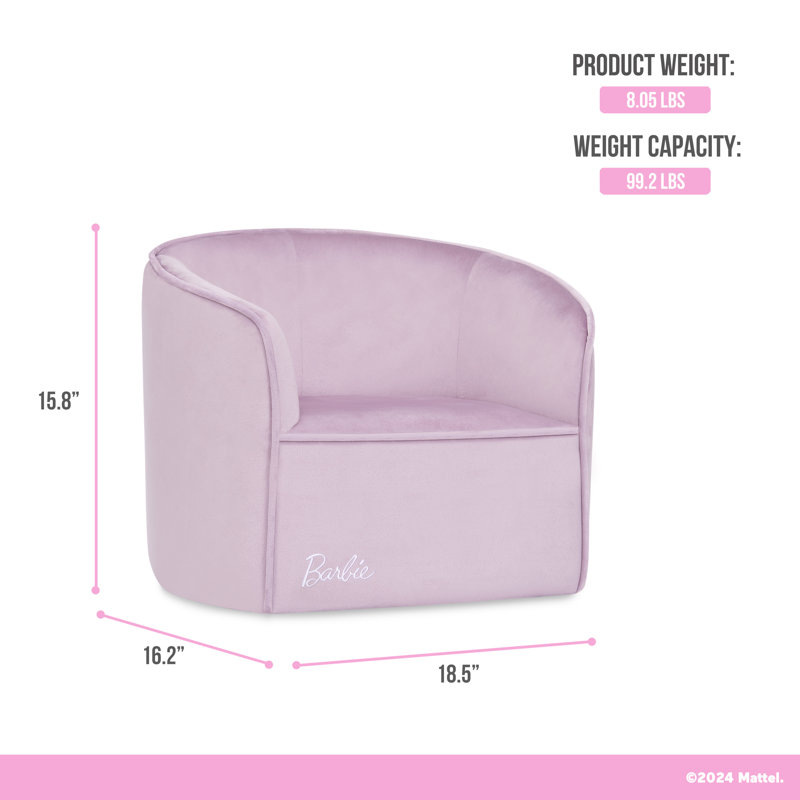 Barbie Purple Kid's Sofa with Embroidered Logo
