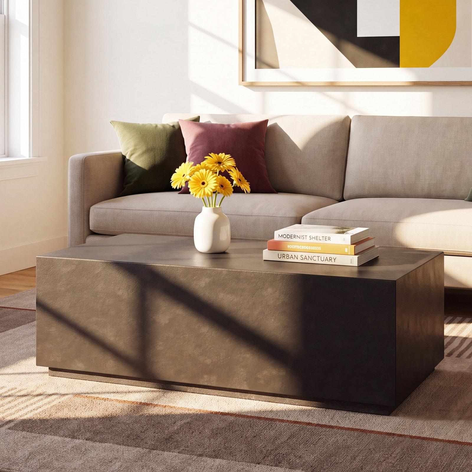 Kareen 51" Coffee Table, Lava Brown