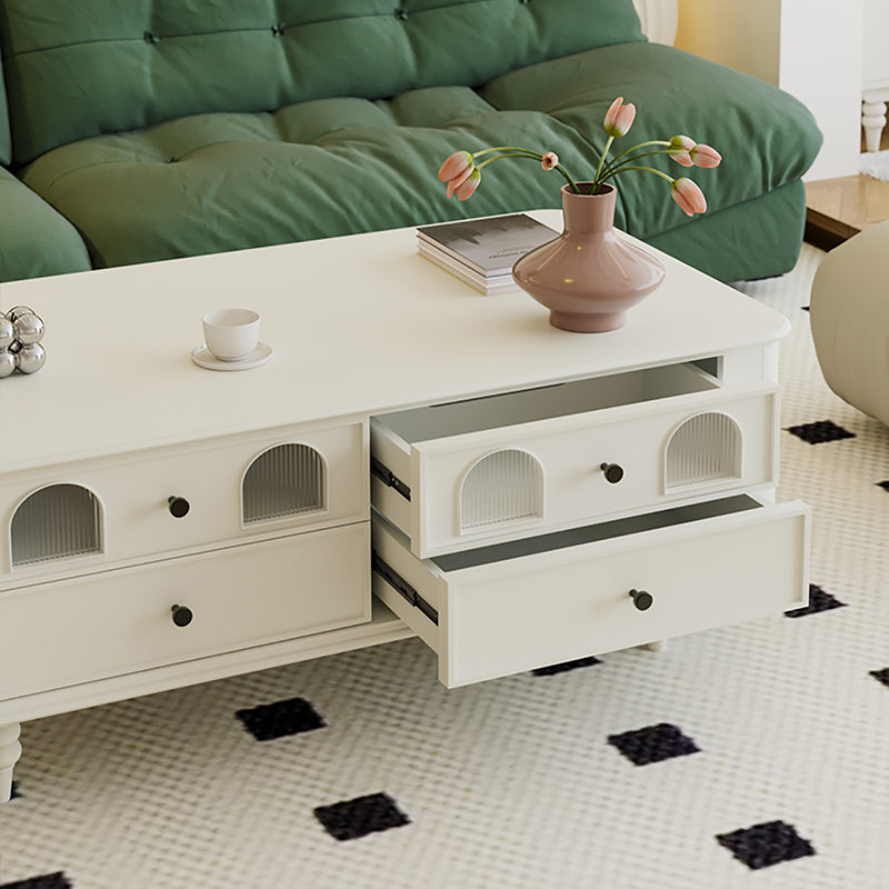 Table de bout rétro arquée blanche