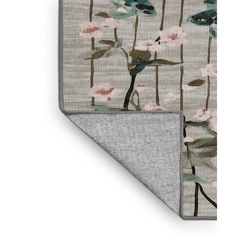 Tapis gris lavable à la machine, Carré 8 pi