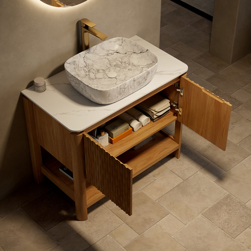 Meuble-lavabo simple 36 po avec plateau en pierre reconstituée 36 po, 36" W