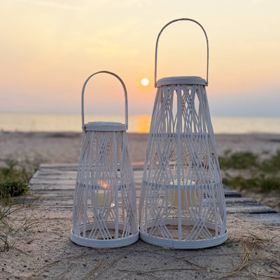 2 Piece Key West Bamboo Lanterns