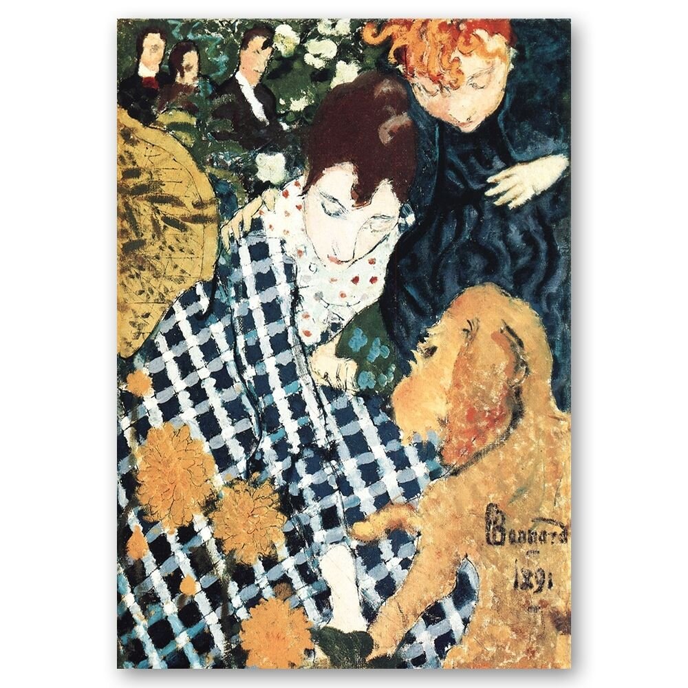 Gerahmtes Leinwandbild Femmes Au Chien von Pierre Bonnard