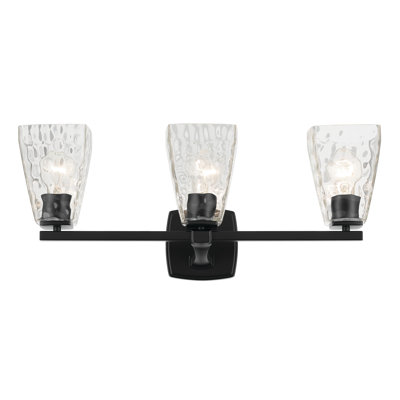 23.75" 3-Light Vanity Light with Water Glass