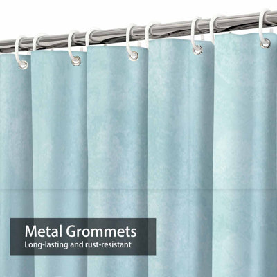 Abstract Blue Mint Teal Aqua Wall Green Shower Curtain with 12 Hooks