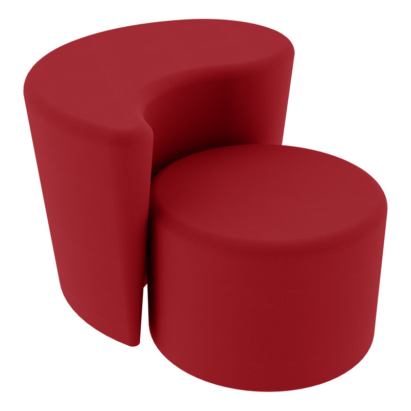 Tabouret cylindrique structuré en savoir plus, Rouge, H 14 po x l 18 po x P 18 po