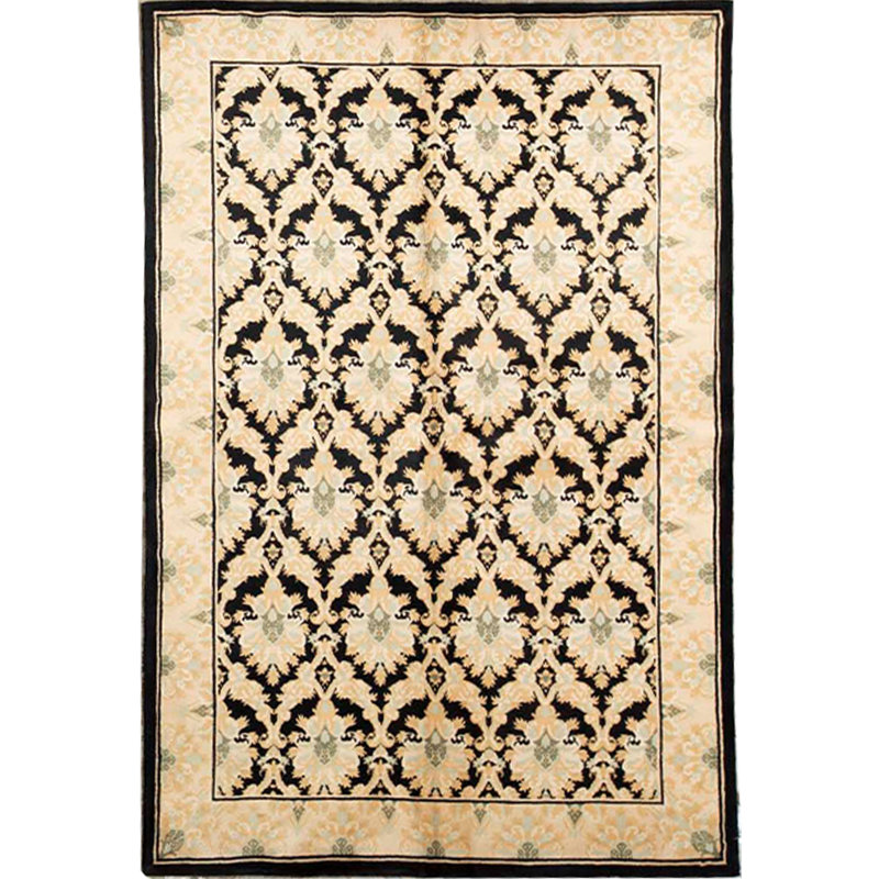 Tapis beige noué à la main de haute qualité