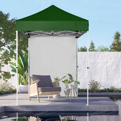 5 Ft. W x 5 Ft. D Steel Pop-Up Canopy Tent With Sunwall