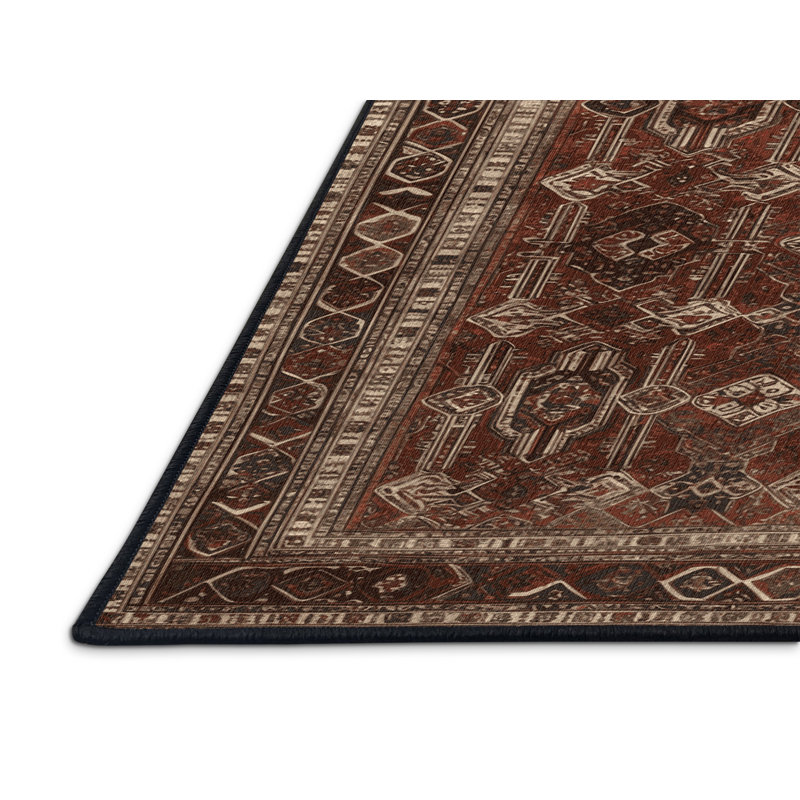 Machine Washable Persian Brown Area Rug, Runner 2' x 5'