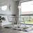 51-Inch Tempered Glass Dining Table with Sturdy Metal Legs-1916615908